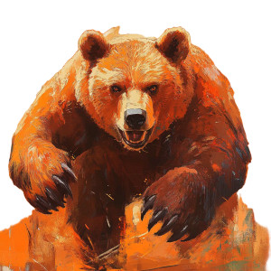 Strong Orange Bear Vinyl Car Decal Sticker – Waterproof & UV-Resistant 8" Strong Orange Bear Vinyl Car Decal Sticker – Waterproof & UV-Resistant 8"