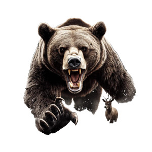 Angry Grizzly Bear V23 Vinyl Car Decal Sticker – Waterproof & UV-Resistant 8"