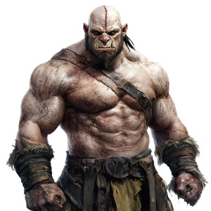 Scarred Muscular Orc Vinyl Car Decal Sticker – Waterproof & UV-Resistant 8"