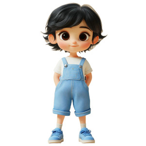 Pixar Style Girl V4 Vinyl Car Decal Sticker – Waterproof & UV-Resistant 8"