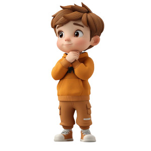 Thoughtful Cartoon Child Vinyl Car Decal Sticker – Waterproof & UV-Resistant 8"