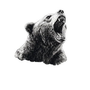 Roaring Grizzly Tattoo Vinyl Car Decal Sticker – Waterproof & UV-Resistant 8"