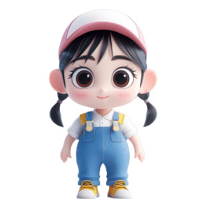 Cute Chinese Girl Vinyl Car Decal Sticker – Waterproof & UV-Resistant 8"