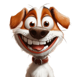 Crazy Cartoon Dog V2 Vinyl Car Decal Sticker – Waterproof & UV-Resistant 8"