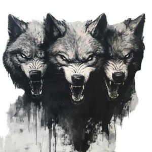 Triple-Faced Wolf Vinyl Car Decal Sticker – Waterproof & UV-Resistant 8"