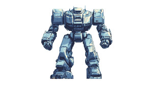 Giant Robot Sprite Vinyl Car Decal Sticker – Waterproof & UV-Resistant 8"