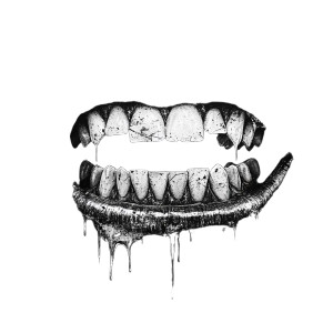 Horror Teeth Design Vinyl Car Decal Sticker – Waterproof & UV-Resistant 8"
