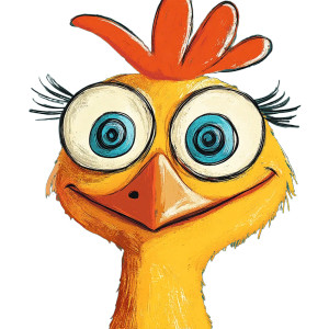 Cartoon Chicken Close-Up Vinyl Car Decal Sticker – Waterproof & UV-Resistant 8"