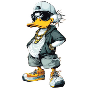 Duck Hip Hop Vinyl Car Decal Sticker – Waterproof & UV-Resistant 8"