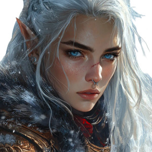 Elven Empress Portrait Vinyl Car Decal Sticker – Waterproof & UV-Resistant 8"