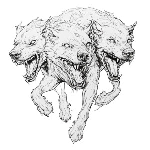 Cerberus Line Drawing Vinyl Car Decal Sticker – Waterproof & UV-Resistant 8"