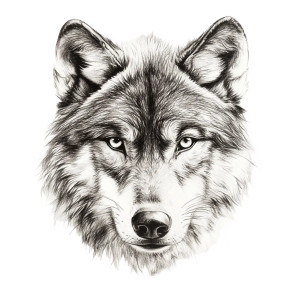 Wolf Head Drawing Vinyl Car Decal Sticker – Waterproof & UV-Resistant 8"