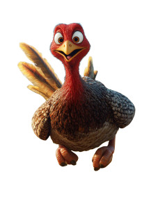 Clever Running Turkey Vinyl Car Decal Sticker – Waterproof & UV-Resistant 8"