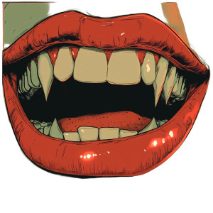 Punkrock Vampire Lips Vinyl Car Decal Sticker – Waterproof & UV-Resistant 8"