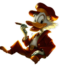 Scrooge Mcduck Smoking V3 Vinyl Car Decal Sticker – Waterproof & UV-Resistant 8"