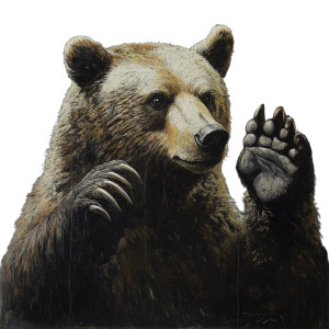 Bear Swiping Vinyl Car Decal Sticker – Waterproof & UV-Resistant 8"