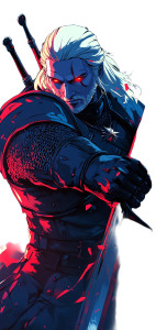 Anime Geralt Vinyl Car Decal Sticker – Waterproof & UV-Resistant 8"