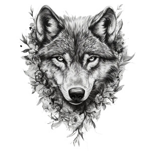 Wolf Head Tattoo V4 Vinyl Car Decal Sticker – Waterproof & UV-Resistant 8"