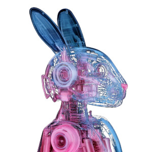 Robot Rabbit Head V2 Vinyl Car Decal Sticker – Waterproof & UV-Resistant 8"