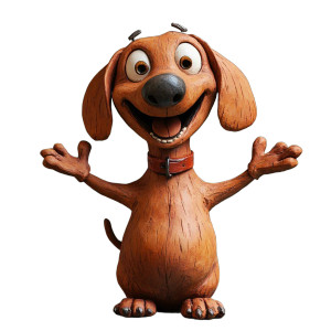 Smiling Claymation Dachshund Vinyl Car Decal Sticker – Waterproof & UV-Resistant 8"