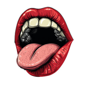 Vintage Cartoon Mouth Vinyl Car Decal Sticker – Waterproof & UV-Resistant 8"