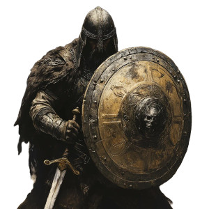 Gothic Shield Warrior Vinyl Car Decal Sticker – Waterproof & UV-Resistant 8"