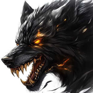 Golden-Eyed Anime Wolf Vinyl Car Decal Sticker – Waterproof & UV-Resistant 8"