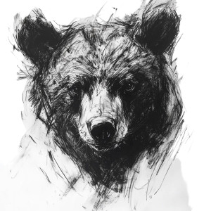 Abstract Bear Head Vinyl Car Decal Sticker – Waterproof & UV-Resistant 8"