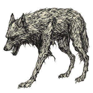 Anthropomorphic Wolf Drawing Vinyl Car Decal Sticker – Waterproof & UV-Resistant 8"