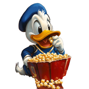 Donald Duck Eating Vinyl Car Decal Sticker – Waterproof & UV-Resistant 8"