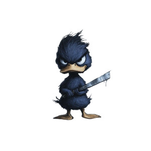 Angry Blue Duck V2 Vinyl Car Decal Sticker – Waterproof & UV-Resistant 8"