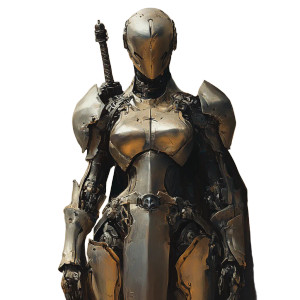 Feminine Warforged Paladin Vinyl Car Decal Sticker – Waterproof & UV-Resistant 8"