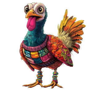 Crazy Sock Turkey Vinyl Car Decal Sticker – Waterproof & UV-Resistant 8"