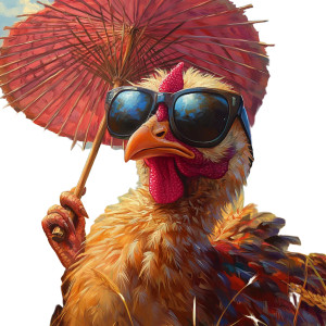 Sunbathing Turkey Vinyl Car Decal Sticker – Waterproof & UV-Resistant 8"