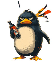 Angry Penguin Molotov Vinyl Car Decal Sticker – Waterproof & UV-Resistant 8"