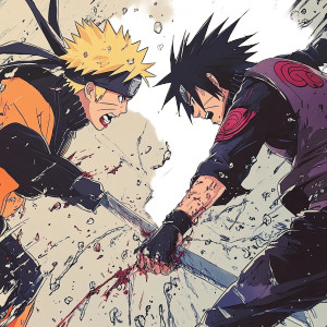 Naruto Vs Sasuke Vinyl Car Decal Sticker – Waterproof & UV-Resistant 8"