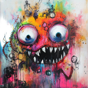 Abstract Monster Vinyl Car Decal Sticker – Waterproof & UV-Resistant 8"