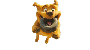 Crazy Cartoon Dog V3 Vinyl Car Decal Sticker – Waterproof & UV-Resistant 8"