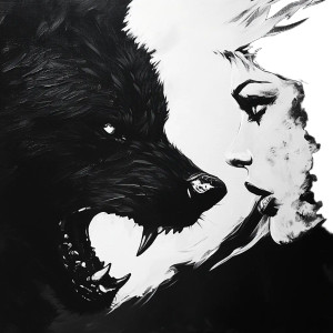 Wolf And Woman Silhouette Vinyl Car Decal Sticker – Waterproof & UV-Resistant 8"