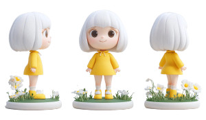 Chibi Clay Girl Vinyl Car Decal Sticker – Waterproof & UV-Resistant 8"