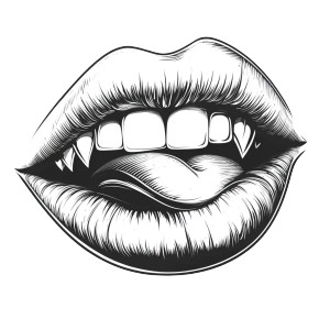 Licking Grill Lips Vinyl Car Decal Sticker – Waterproof & UV-Resistant 8"