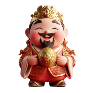 Cute Wealth God V3 Vinyl Car Decal Sticker – Waterproof & UV-Resistant 8"