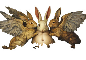 Toothless Winged Rabbits Vinyl Car Decal Sticker – Waterproof & UV-Resistant 8"