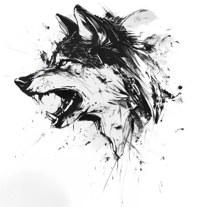 Abstract Wolf Head Vinyl Car Decal Sticker – Waterproof & UV-Resistant 8"