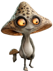 Friendly Sci-Fi Mushroom Vinyl Car Decal Sticker – Waterproof & UV-Resistant 8"