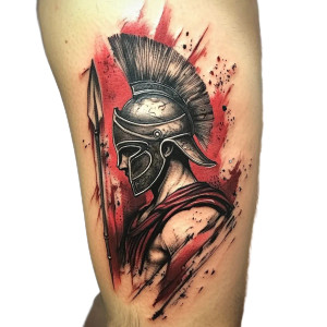 Spartan Tattoo Sketch Vinyl Car Decal Sticker – Waterproof & UV-Resistant 8"