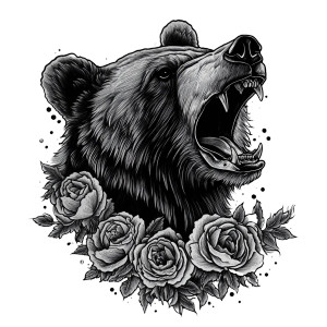 Roaring Bear Tattoo Vinyl Car Decal Sticker – Waterproof & UV-Resistant 8" Roaring Bear Tattoo Vinyl Car Decal Sticker – Waterproof & UV-Resistant 8"