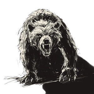 Aggressive Attacking Bear Vinyl Car Decal Sticker – Waterproof & UV-Resistant 8"