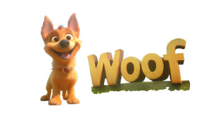 Happy Dog Woof Vinyl Car Decal Sticker – Waterproof & UV-Resistant 8"