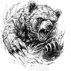 Angry Bear Tattoo V5 Vinyl Car Decal Sticker – Waterproof & UV-Resistant 8" Angry Bear Tattoo V5 Vinyl Car Decal Sticker – Waterproof & UV-Resistant 8"
